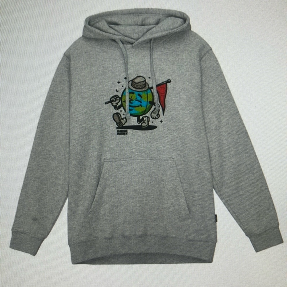 NWT Florence Marine X Mister Globe Hoodie. Grey Sweatshirt Earthday.  Size XL